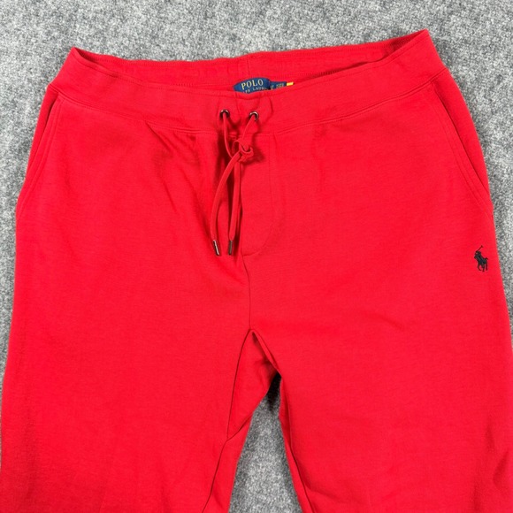 Polo Ralph Lauren Red Double-Knit Jogger pants Pony Logo Lounge Active Men's - Picture 1 of 14